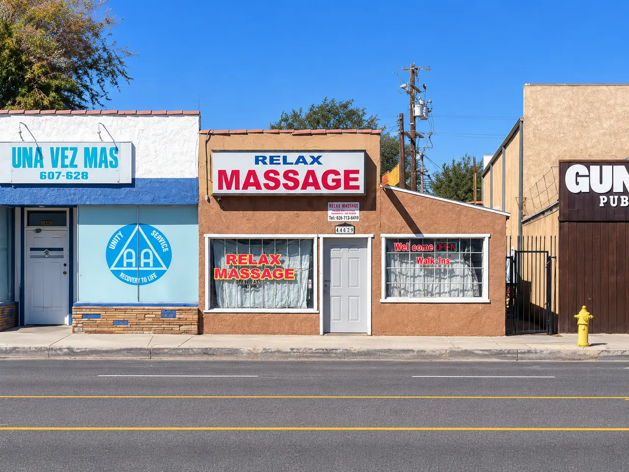 Storefront of Relax Massage on Sierra Hwy in Lancaster, CA